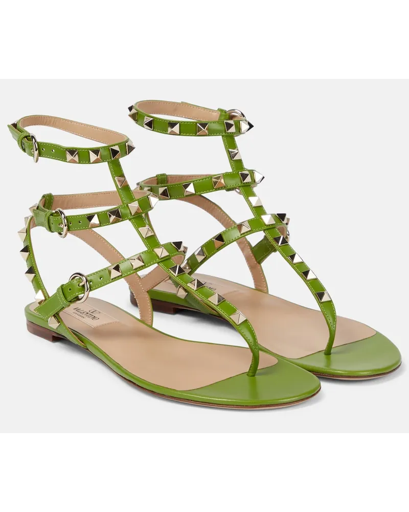 Valentino Garavani Sandali Rockstud in pelle Verde