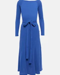 Ralph Lauren Abito midi in cotone con cintura Blu