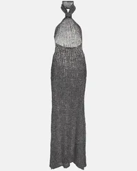 Ann Demeulemeester Abito lungo in misto alpaca Grigio