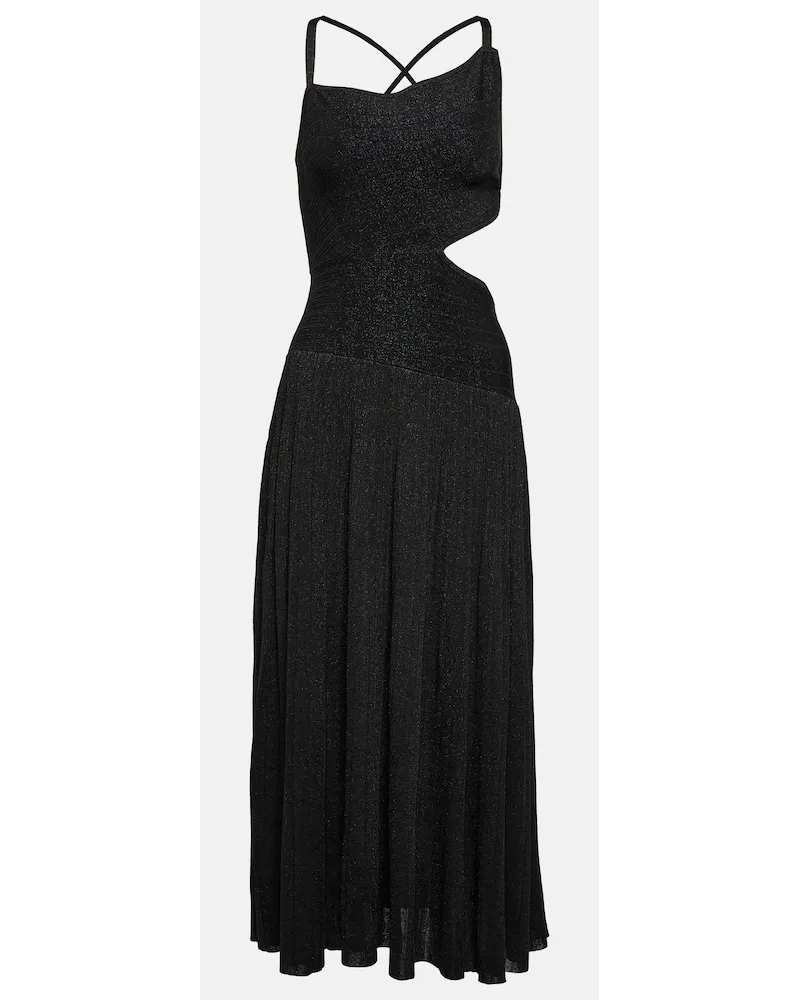 Zimmermann Abito midi monospalla in maglia Nero