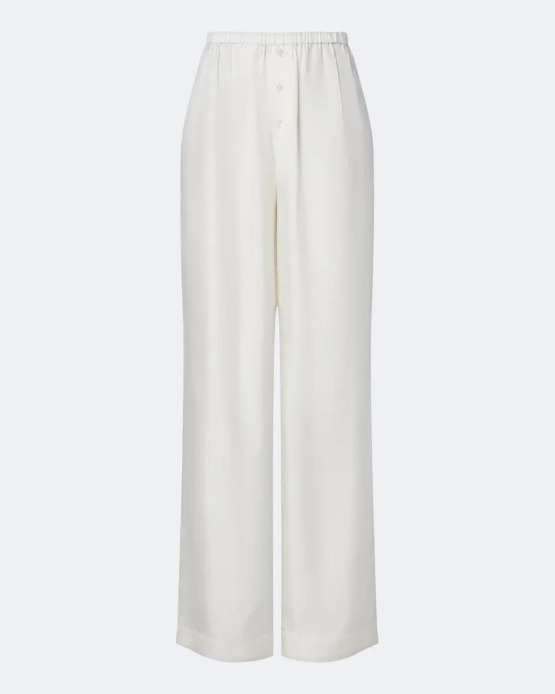 Róhe Róhe Pantaloni a gamba larga in seta Bianco
