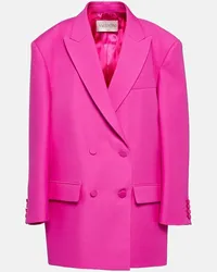 Valentino Garavani Blazer a doppio petto in lana e seta Rosa