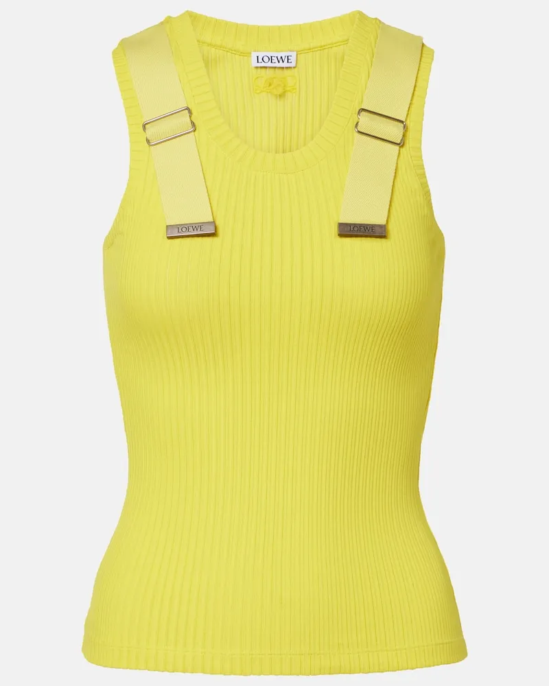Loewe Top in misto cotone a coste Giallo
