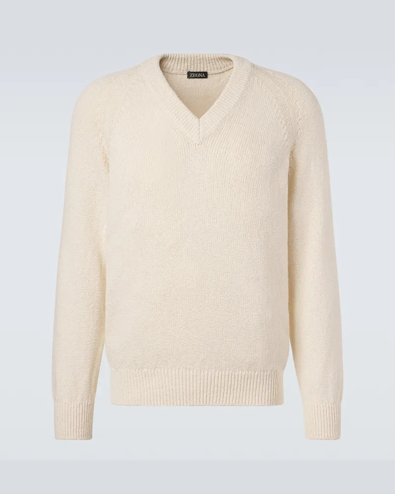 Ermenegildo Zegna Pullover in cotone Bianco