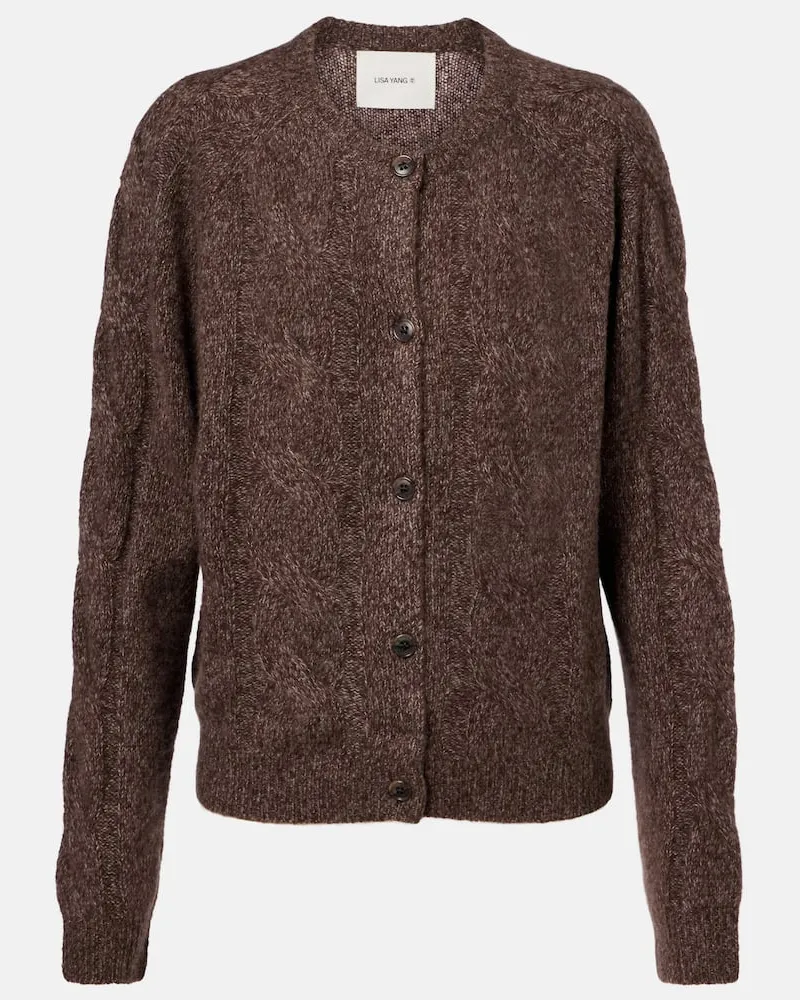 Lisa Yang Cardigan Gwyneth in cashmere e seta Marrone