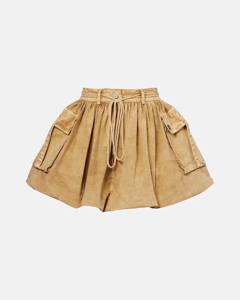 Ganni Minigonna in misto cotone Beige