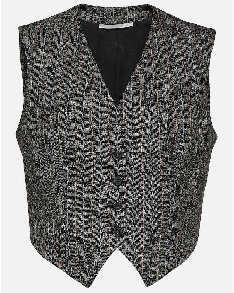 Stella McCartney Gilet cropped in lana Grigio