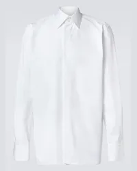 Saint Laurent Camicia Cassandre in popeline di cotone Bianco