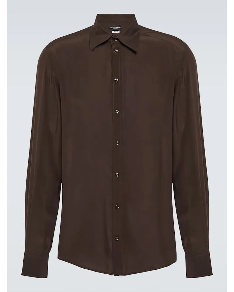 Dolce & Gabbana Camicia in seta Borgogna