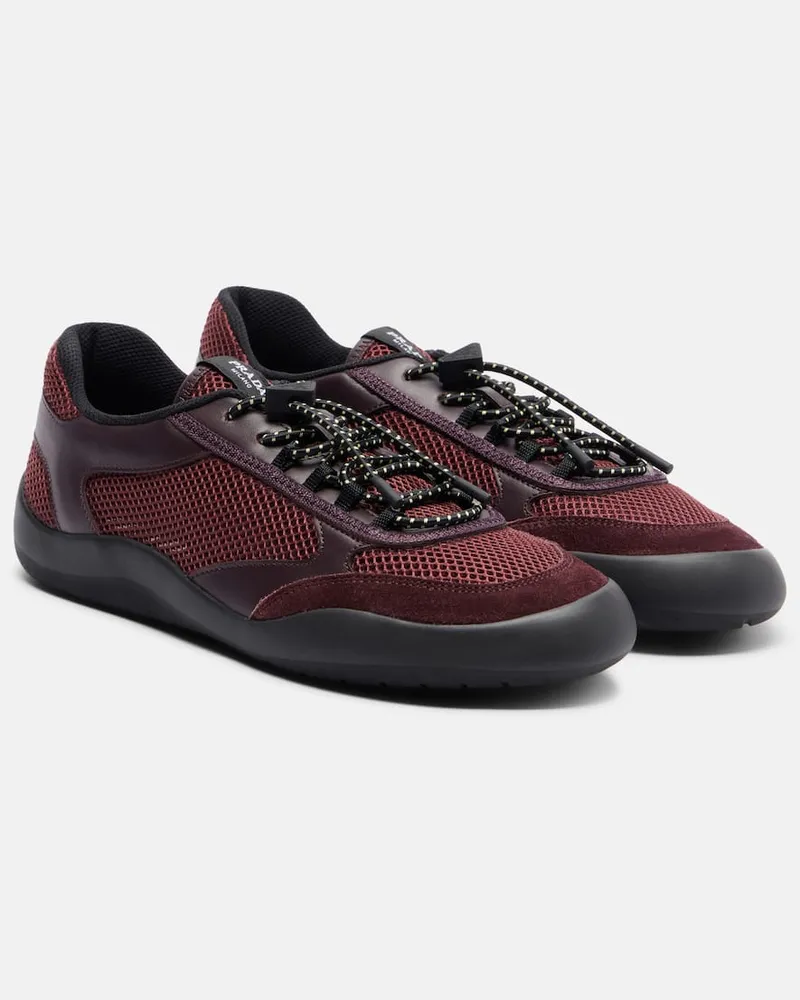 Prada Sneakers Speedrock con pelle Borgogna