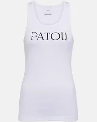 Patou Top in jersey di cotone con logo Bianco