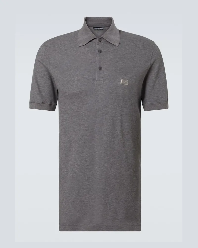 Dolce & Gabbana Polo in cotone piquÃ Grigio