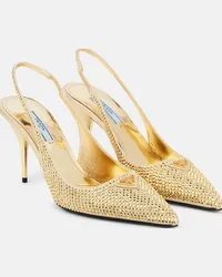 Prada Pumps slingback con cristalli Oro