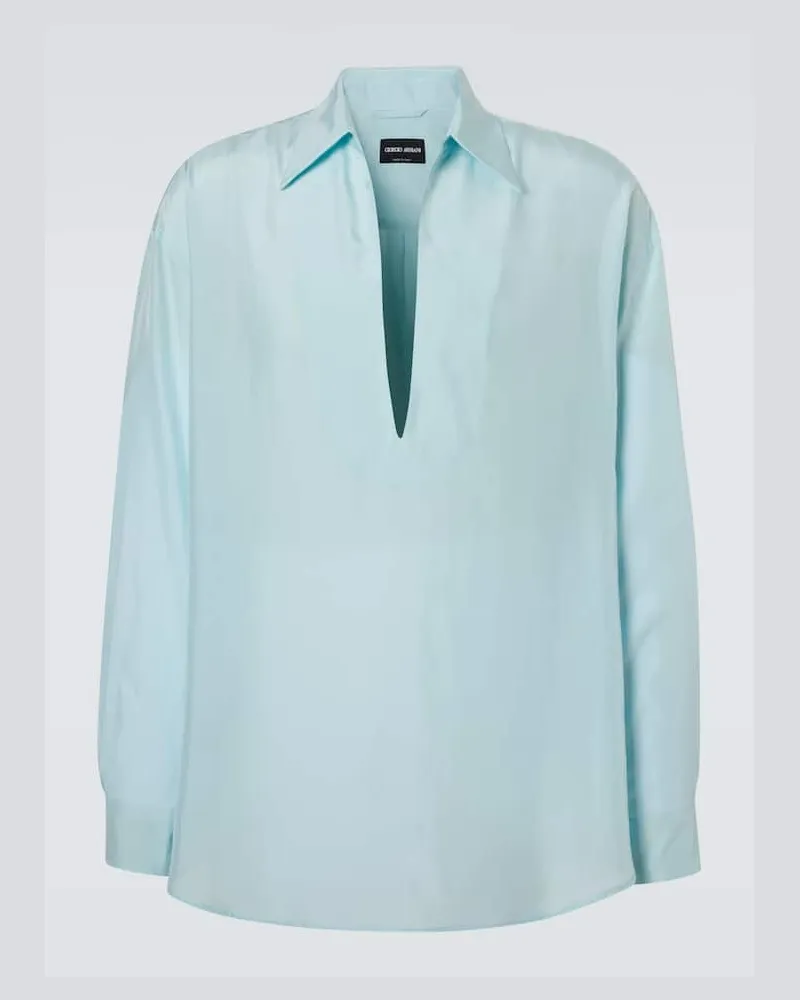 Giorgio Armani Camicia in seta Blu