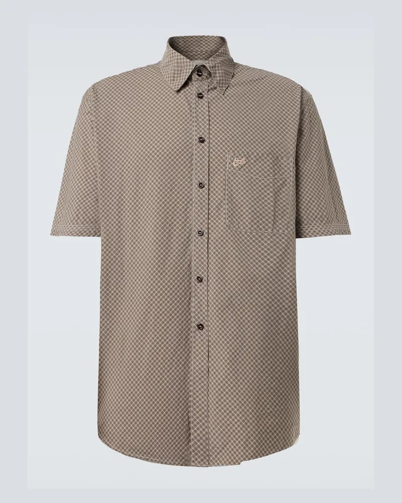 ERL Camicia in cotone a quadri Marrone