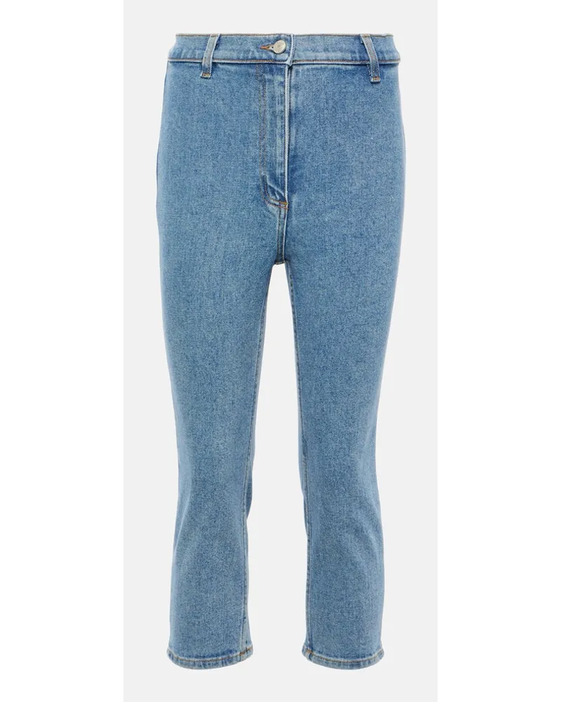 Magda Butrym Jeans skinny cropped a vita alta Blu