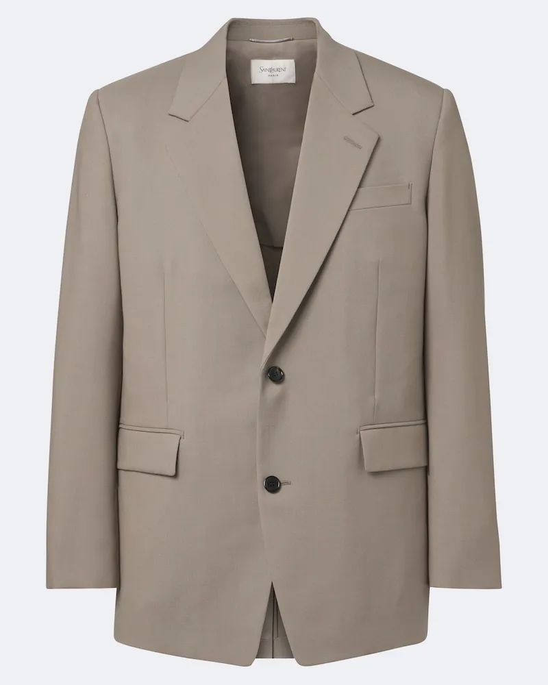 Saint Laurent Blazer in lana e mohair Grigio