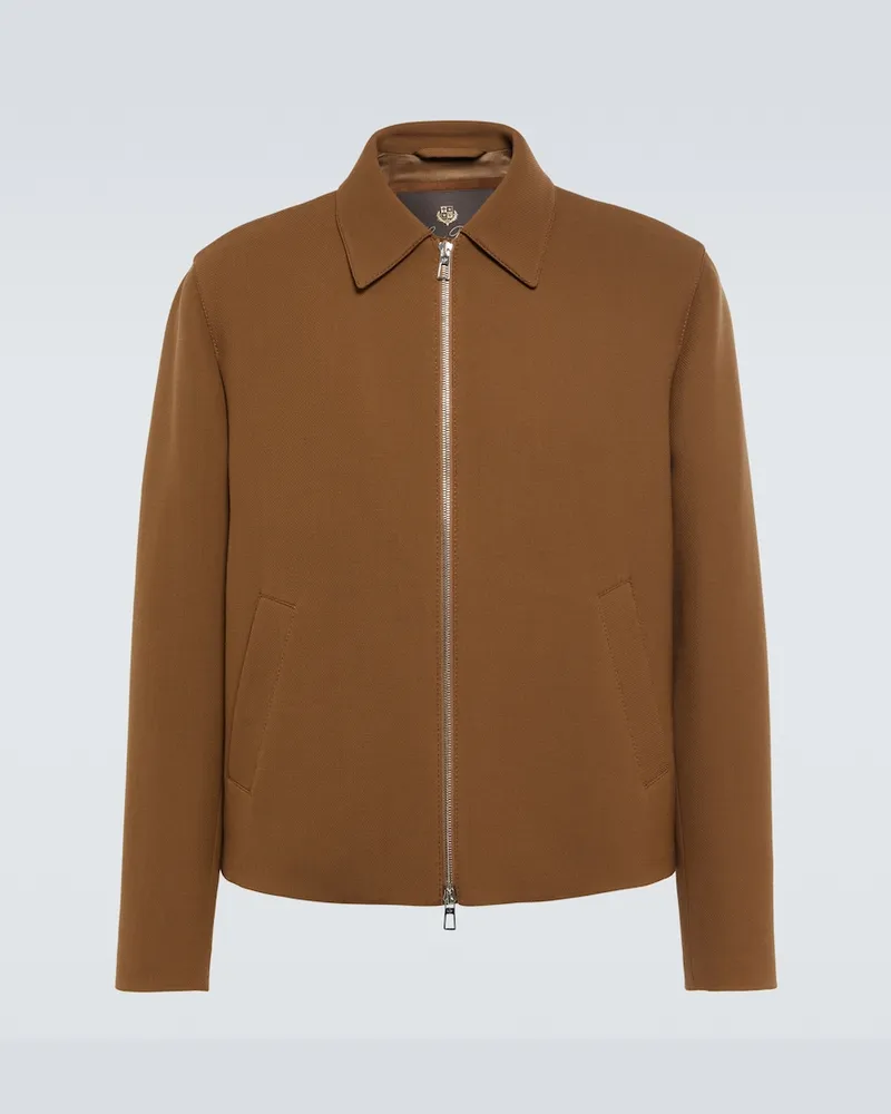 Loro Piana Giacca blouson Maurin in lana vergine Marrone
