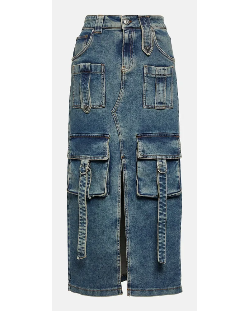 Blumarine Gonna midi in jeans Blu