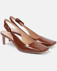 Gianvito Rossi Pumps slingback 55 in vernice Marrone