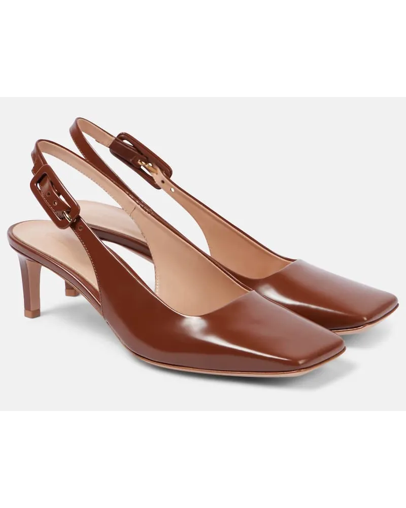 Gianvito Rossi Pumps slingback 55 in vernice Marrone