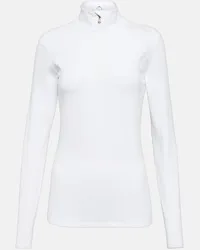 Bogner Top a collo alto Medita in jersey Bianco