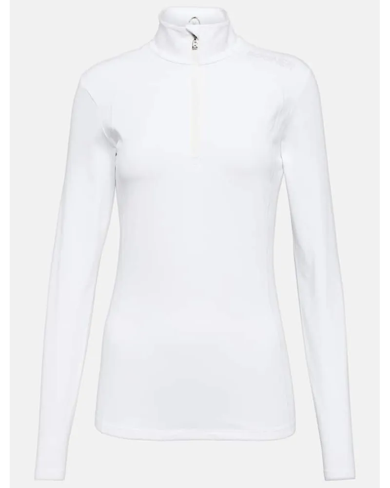 Bogner Top a collo alto Medita in jersey Bianco