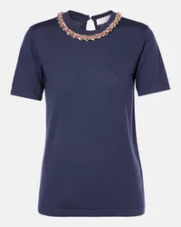 Carolina Herrera New York T-shirt in maglia di lana e seta Multicolore