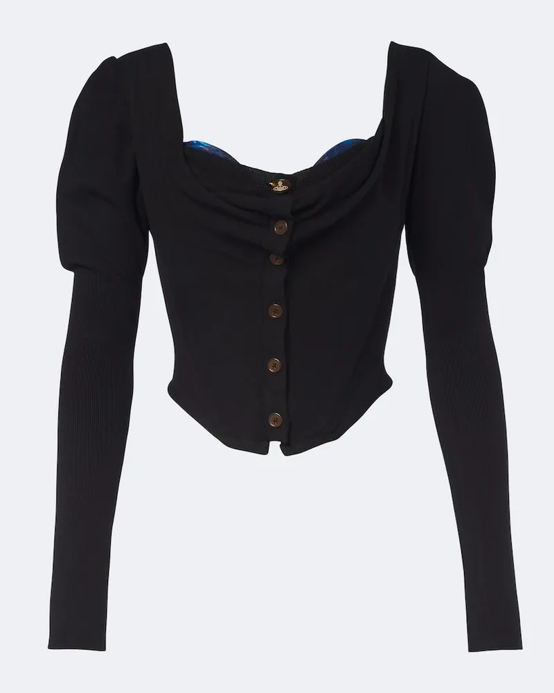 Vivienne Westwood Top Bea in maglia di cotone e cashmere Nero