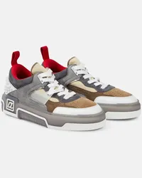 Christian Louboutin Sneakers Astroloubi in suede con borchie Grigio