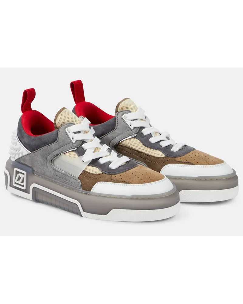 Christian Louboutin Sneakers Astroloubi in suede con borchie Grigio