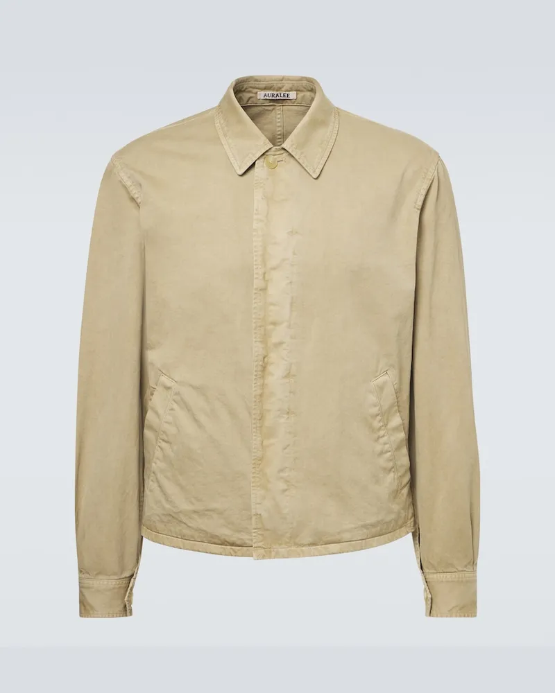 AURALEE Giacca blouson in cotone Beige