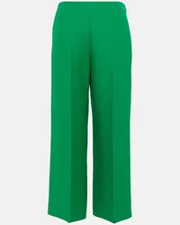 Valentino Garavani Pantaloni in cady a gamba larga Verde