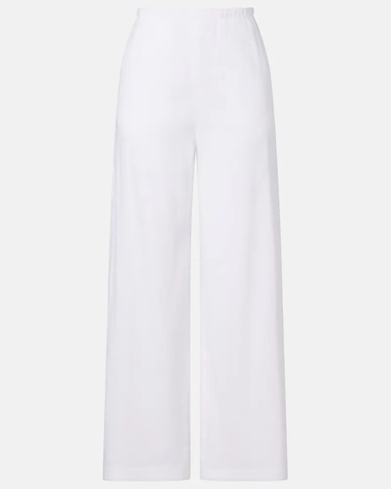 Max Mara Pantaloni Destino in misto lino a gamba larga Bianco