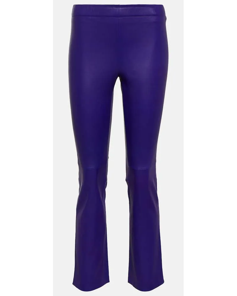 Stouls Pantaloni slim JP Twenty in pelle Viola