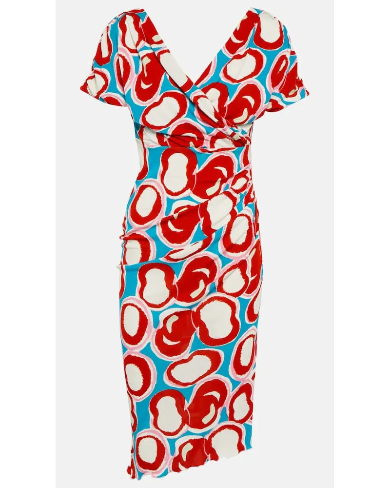 Diane von Furstenberg Abito midi Havana in jersey con stampa Multicolore