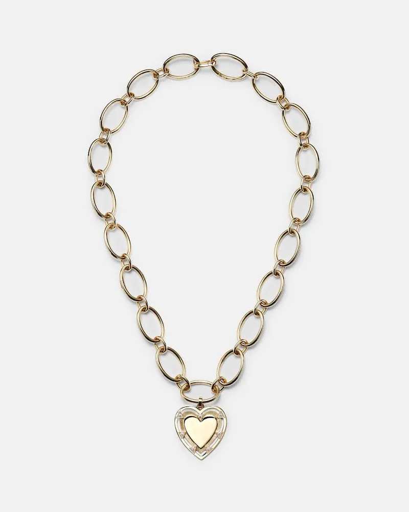 FOUNDRAE Collana Love Heart Token in oro 18kt con diamanti Oro