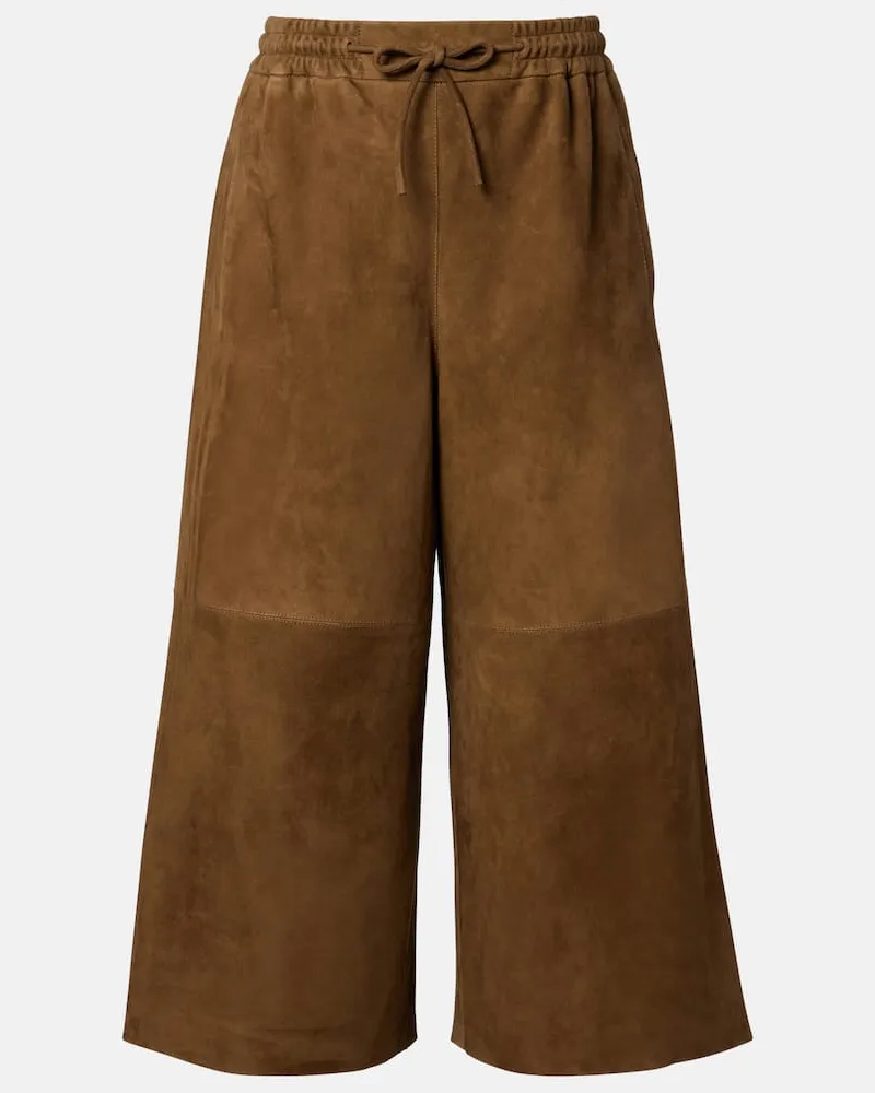 Yves Salomon Pantaloni culottes in suede Marrone