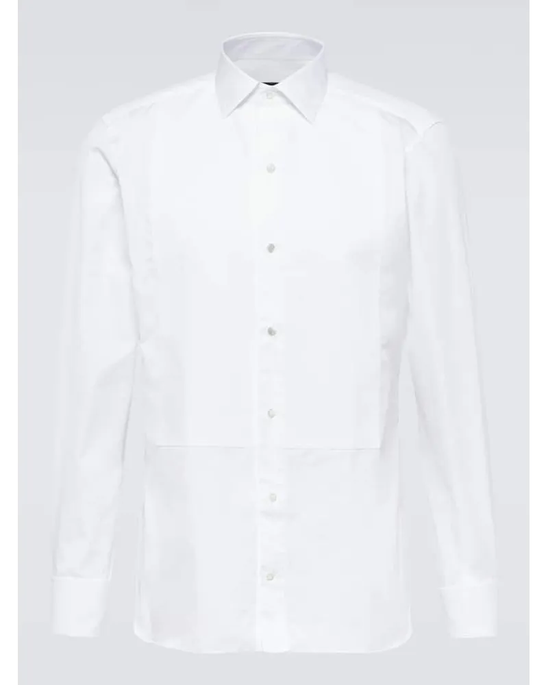 Ermenegildo Zegna Camicia da smoking in cotone Bianco