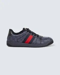 Gucci Sneakers Screener in canvas GG con pelle Blu