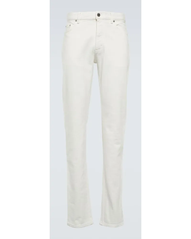 Ermenegildo Zegna Jeans slim Roccia a vita media Bianco