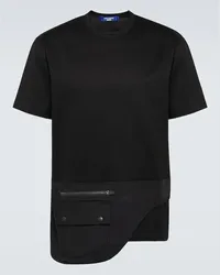 Junya Watanabe T-shirt in jersey di cotone Nero