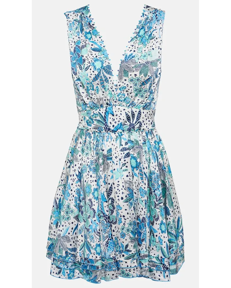 Poupette St Barth Miniabito Bessie con stampa Blu