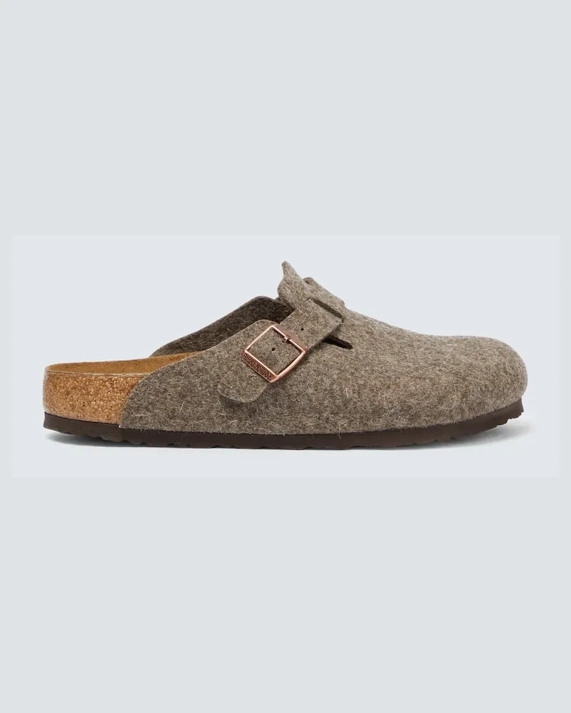 Birkenstock Slippers Boston in feltro Marrone