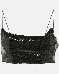 Alex Perry Top cropped con paillettes Nero