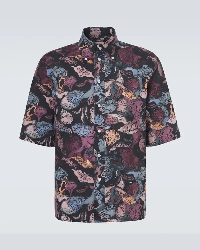 Christophe Lemaire Camicia bowling in cotone con stampa Multicolore