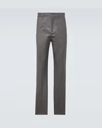 Acne Studios Pantaloni regular in misto lana a vita media Grigio