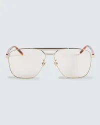 Gucci Occhiali aviator in metallo Oro