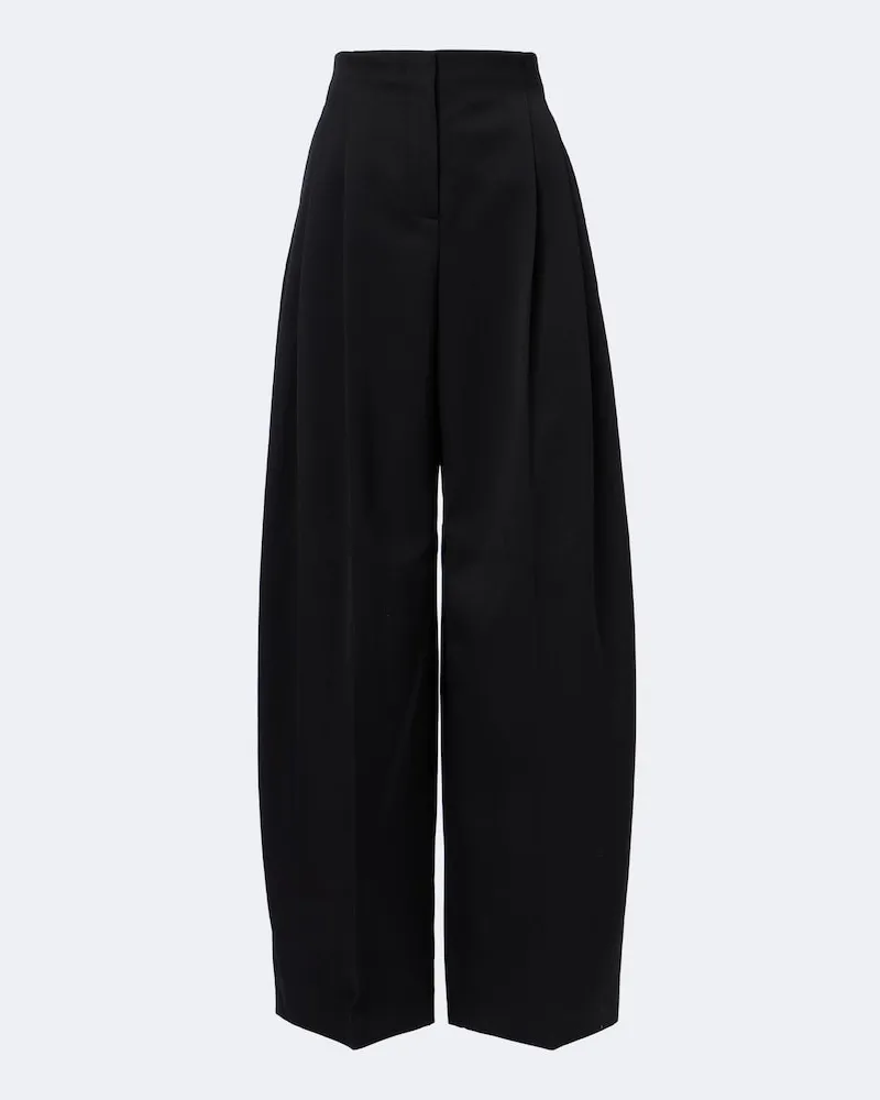 Thierry Mugler Pantaloni a gamba larga in lana vergine Nero