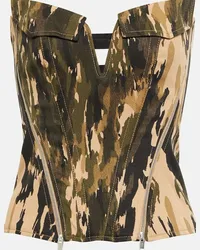 Dion Lee Top stile corsetto in twill con stampa Multicolore